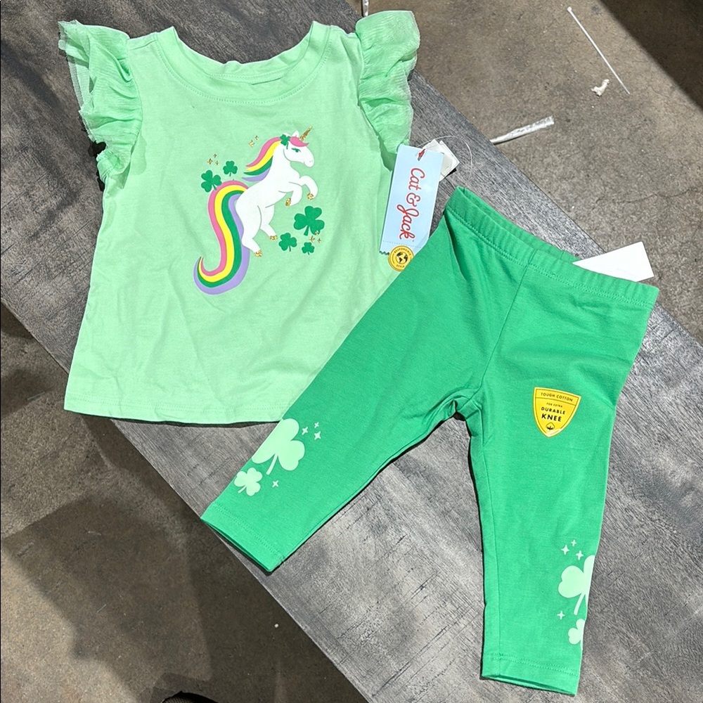 Cat & Jack Green Unicorn Outfit